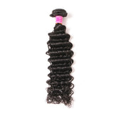 VRBest 4 Bundles Indian Virgin Human Hair Deep Wave Weave Extensions