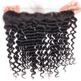 VRBest Peruvian Deep Wave Virgin Hair 3 Bundles With 13x4 Lace Frontal Closure
