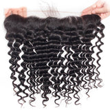 VRBest Indian Deep Wave Virgin Hair 3 Bundles With 13x4 Lace Frontal Closure