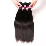 VRBest Indian Virgin Hair Straight 4 Bundles Natural Black Color