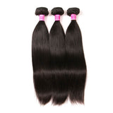 VRBest 3 Pieces Brazilian Virgin Hair Straight With 13x4 Lace Frontal Closure