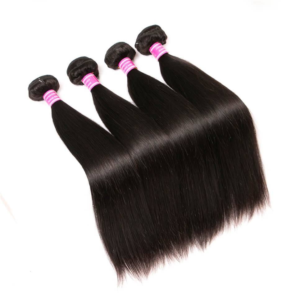 VRBest Malaysian Virgin Hair Straight 4 Bundles Human Hair Extensions