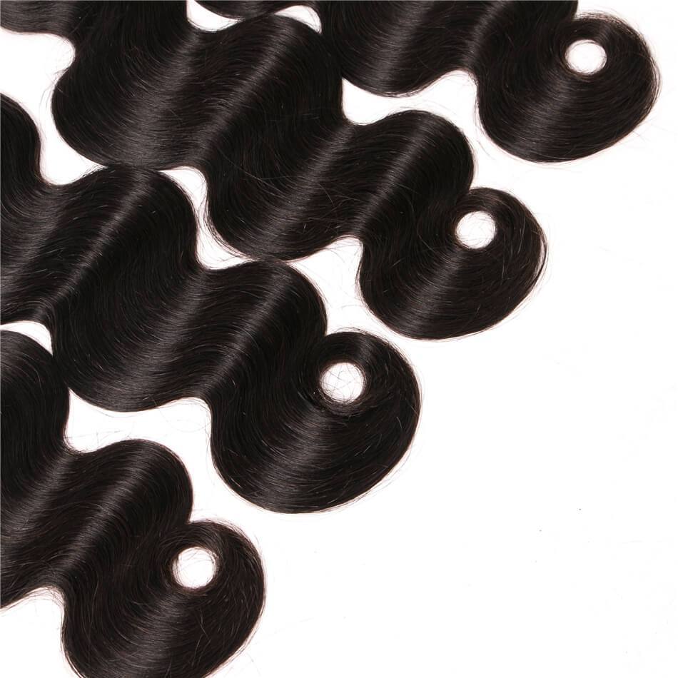 VRBest 4 Bundles Peruvian Virgin Hair Body Wave With 4*4 Lace Closure