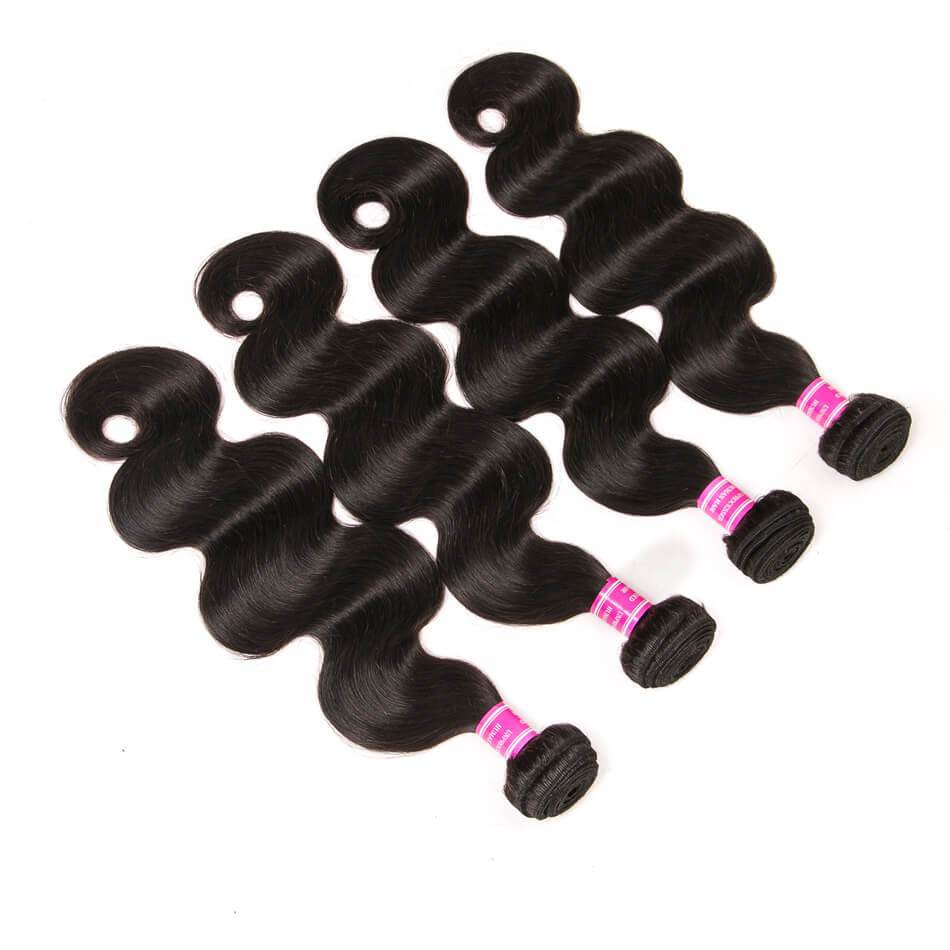 VRBest Brazilian Virgin Human Hair Body Wave 4 Bundles