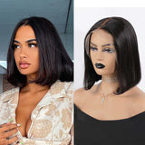 VRBest Bleached Bob Wigs Human Hair Straight Short Lace Front Wigs