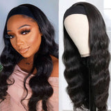 VRBest No Glue Body Wave Human Hair Headband Wigs