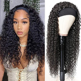 VRBest Curly Headband Wigs Human Hair Half Wigs With Headbands