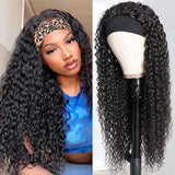 VRBest No Glue Headband Wigs Deep Wave Human Hair Wigs