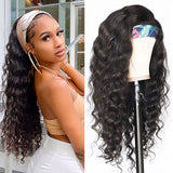 VRBest Glossy Headband Wigs Loose Deep Wave Human Hair Wigs