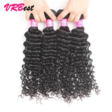 VRBest 4 Bundles Indian Virgin Hair Deep Wave With 13x4 Lace Frontal Closure