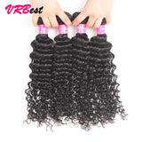 VRBest 4 Bundles Malaysian Virgin Hair Deep Wave With 13x4 Lace Frontal Closure