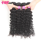 VRBest 4 Bundles Peruvian Virgin Hair Deep Wave With 13x4 Lace Frontal Closure