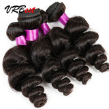 VRBest 4 Bundles Indian Virgin Hair Loose Wave With 13x4 Lace Frontal Closure