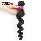 VRBest 4 Bundles Indian Virgin Hair Loose Wave With 13x4 Lace Frontal Closure