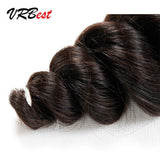 VRBest 4 Bundles Malaysian Virgin Hair Loose Wave With 13x4 Lace Frontal Closure