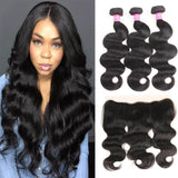 VRBest 4 Bundles Indian Virgin Hair Body Wave With 13x4 Lace Frontal Closure