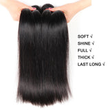 VRBest 4 Bundles Malaysian Virgin Hair Straight With 13x4 Lace Frontal Closure