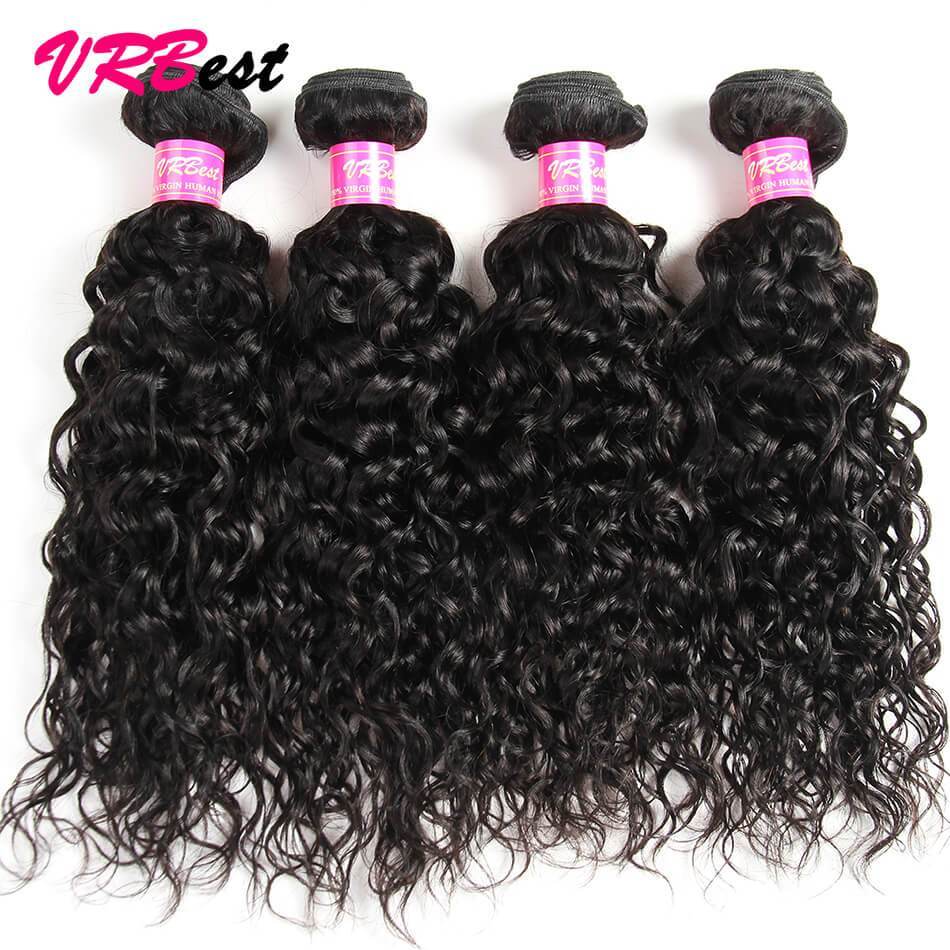 VRBest Peruvian Virgin Hair Water Wave 4 Bundles Unprocessed Human Hair